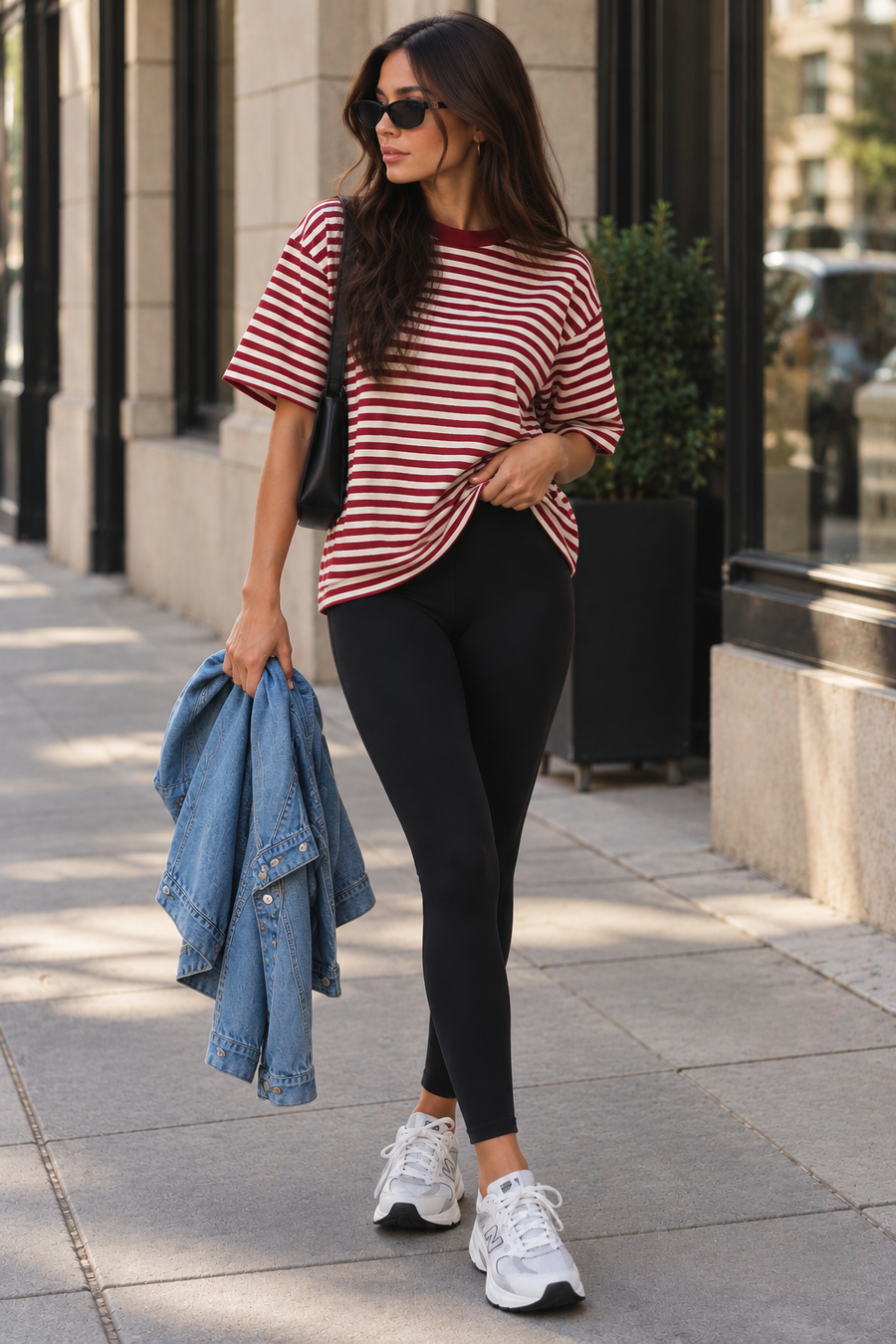 Latitude Striped Tee- Cherry