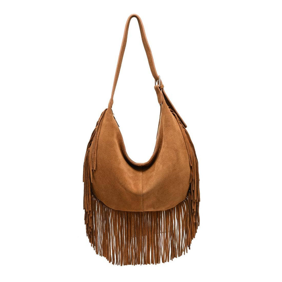 The Sienna Fringe Hobo- Caramel