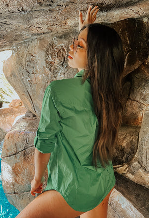 Jaded Button Down - Emerald