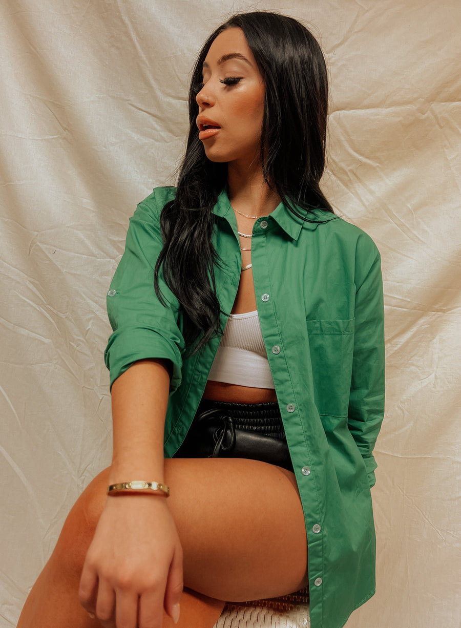 Jaded Button Down - Emerald