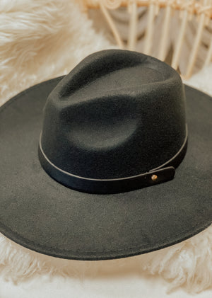 Montana Flat Brim Hat- Black